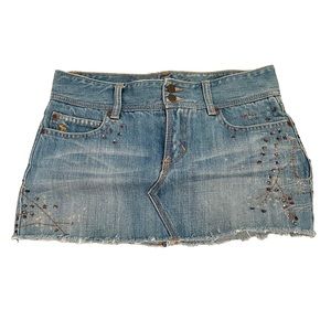 Abercrombie & Fitch Embroidered Sequin Mini Skirt Size 00 - Excellent Condition